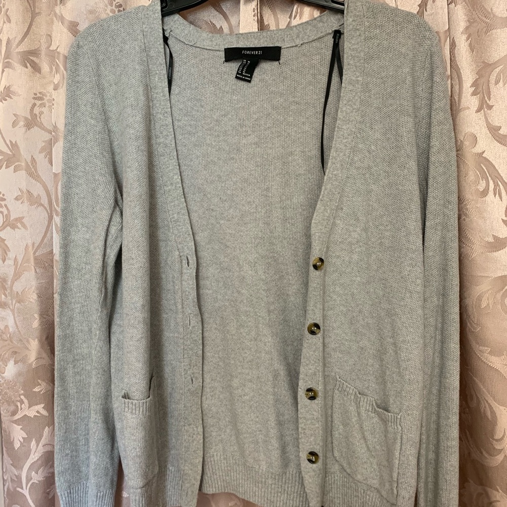 Gray cardigan
